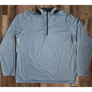 Greyson Sport 1/4 Zip Pullover Mens XL Blue Heathered brrr Cooling Performance